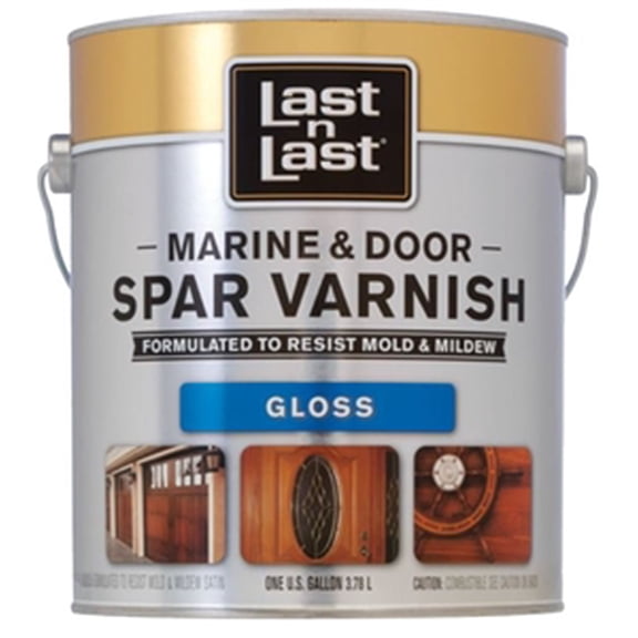 Last n Last 50704 Marine and Door Spar Varnish, High-Gloss, Amber, Liquid, 1 qt, Can