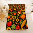 thumbnail image 5 of Manfei Classic Halloween Pumpkin Lantern Queen Sheets,Spider Web Silhouette Print Queen Sheet Sets,4 Pieces,1 Flat Sheet,1 Fitted Sheet and 2 Pillowcases, 5 of 6