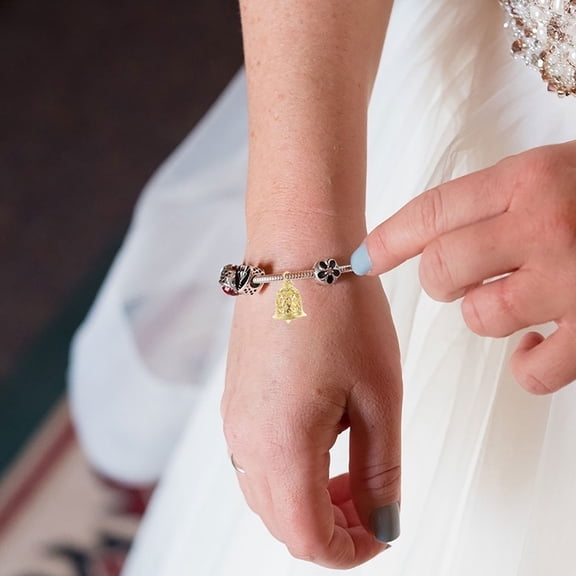 UNOMOR 12Pack Copper Bells for Crafting Jewelry Making Accessories Golden Hollow Bell Charms