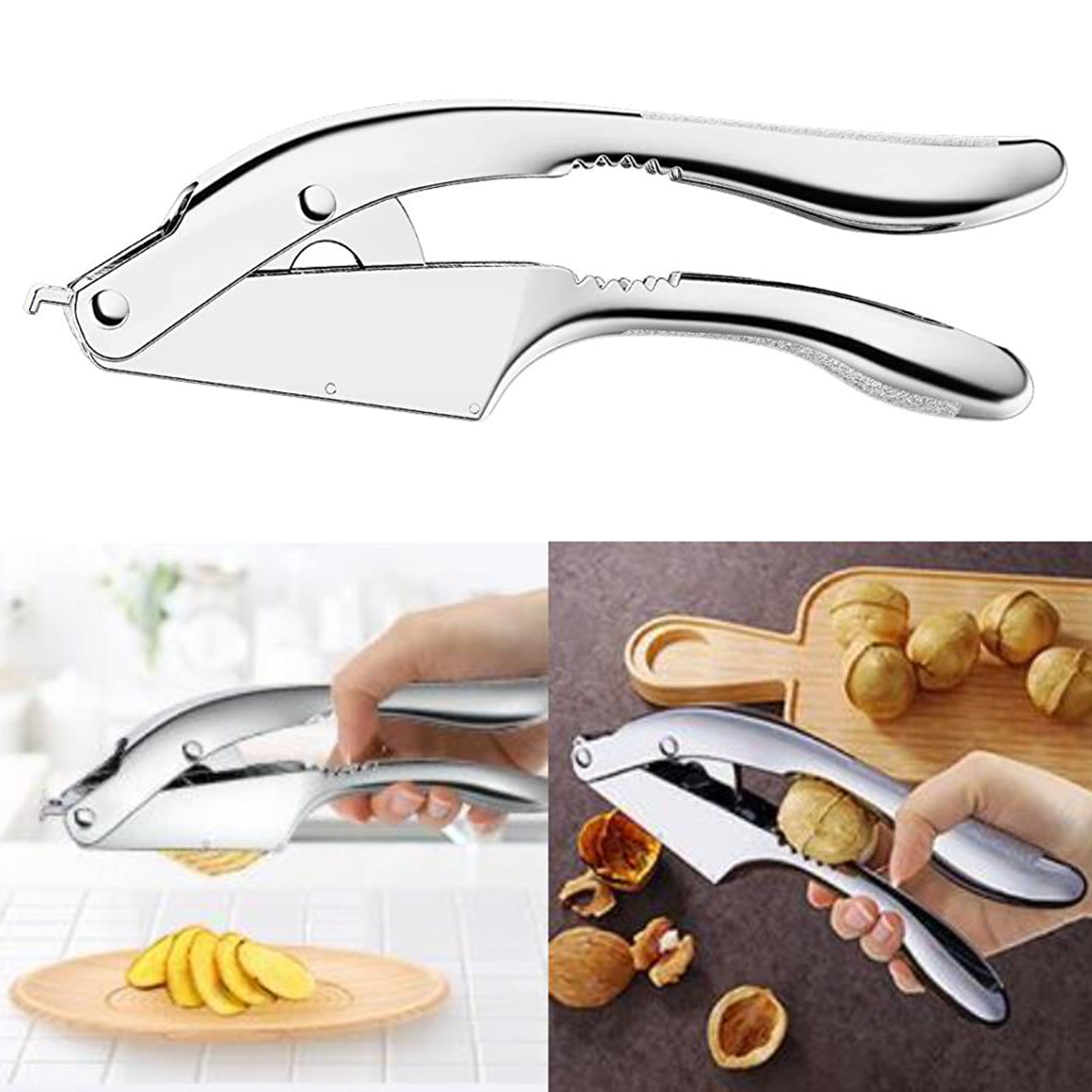 Mosey Garlic Press Effortless Convenient Anti-Slip Handle Stainless Steel Ginger Garlic Crusher for Home Kitchen