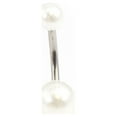 thumbnail image 5 of Belly Button Ring with Faux Synthetic Pearl Acrylic Designed Balls 14ga 3/8 inch, 5 of 5