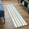 thumbnail image 3 of 2'x6' Rug Runners for Hallways Kitchen, Sage Green Grey Striped Non Slip Entryway Beside Floor Carpet Runner, Farmhouse Sage Green Stripes Washable Laundry Room Bedroom Throw Rugs Mat for Family Pet, 3 of 8
