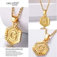 thumbnail image 6 of FOCALOOK Gold Plated Initial Necklace for Women Men Hexagon Capital Letter G Pendant Necklace 18 Inch Adjustable Link Chain, 6 of 11