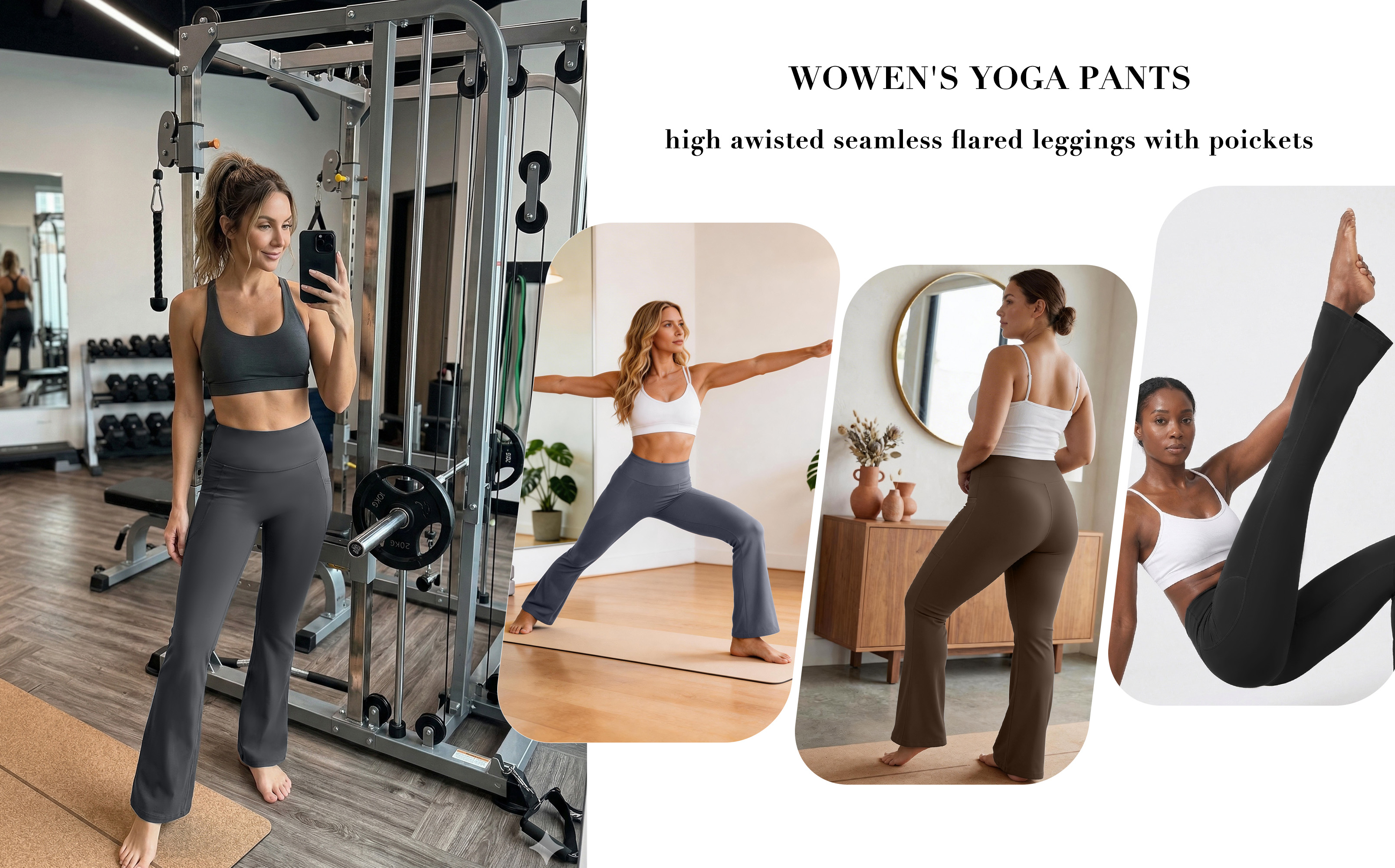 Rosvigor Women's Flare Yoga Pants with Pockets, High Waist photo 6