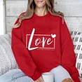 thumbnail image 2 of Amzcrzy Chandails pour Femmes Imprimé Mode Rouge Chandails Valentines Day Décontractés Manches Longues Col Rond Cadeaux Valentines Tops Valentines Day pour Femmes, 2 of 7