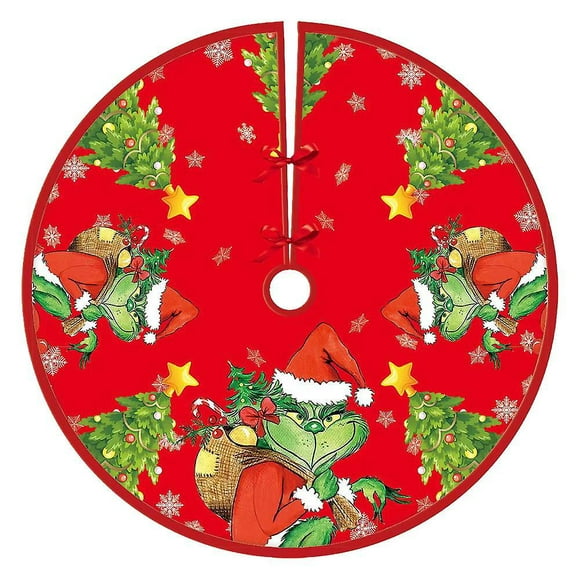 Dww-90cm Jupe Sapin De Nol,grinch Couvre Pied Sapin Noel, Arbre De Noel Decoration, Joyeux Nol Jupe D'arbre Tapis Pour Sapin Pour Nol