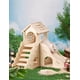 thumbnail image 4 of Accesorios para jaula de escondite para hámster, casa para hámster y cabaña de madera para hábitat con escalera para subir y tobogán para jerbos enanos, 4 of 5
