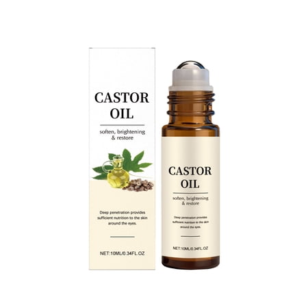 Castor Oil Eye Roller Nourishing and Refreshing Care for Tired Eyes Reduces Dark Circles Smooths Fine Lines 10ml