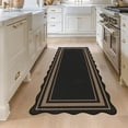 thumbnail image 3 of MeyJey 2'x5' Runner Rug for Hallway, Washable Kitchen Rugs Non Slip Solid Tan Jute Scalloped Indoor Carpet for Entryway Laundry Room Floor Mats, 3 of 8