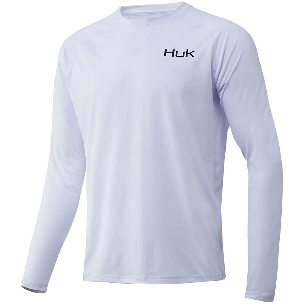 Huk Huk Men's X Bass Pursuit Medium White Long Sleeve Performance