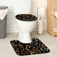 thumbnail image 2 of PhooArto Toilet Lid Cover and U-Shaped Toilet Floor Mat Set of 2 Pieces, Colorful Musical Notes Pattern Toilet Mat Set, Machine Washable Seat Covers Non-Slip Absorbent Rugs, 2 of 6