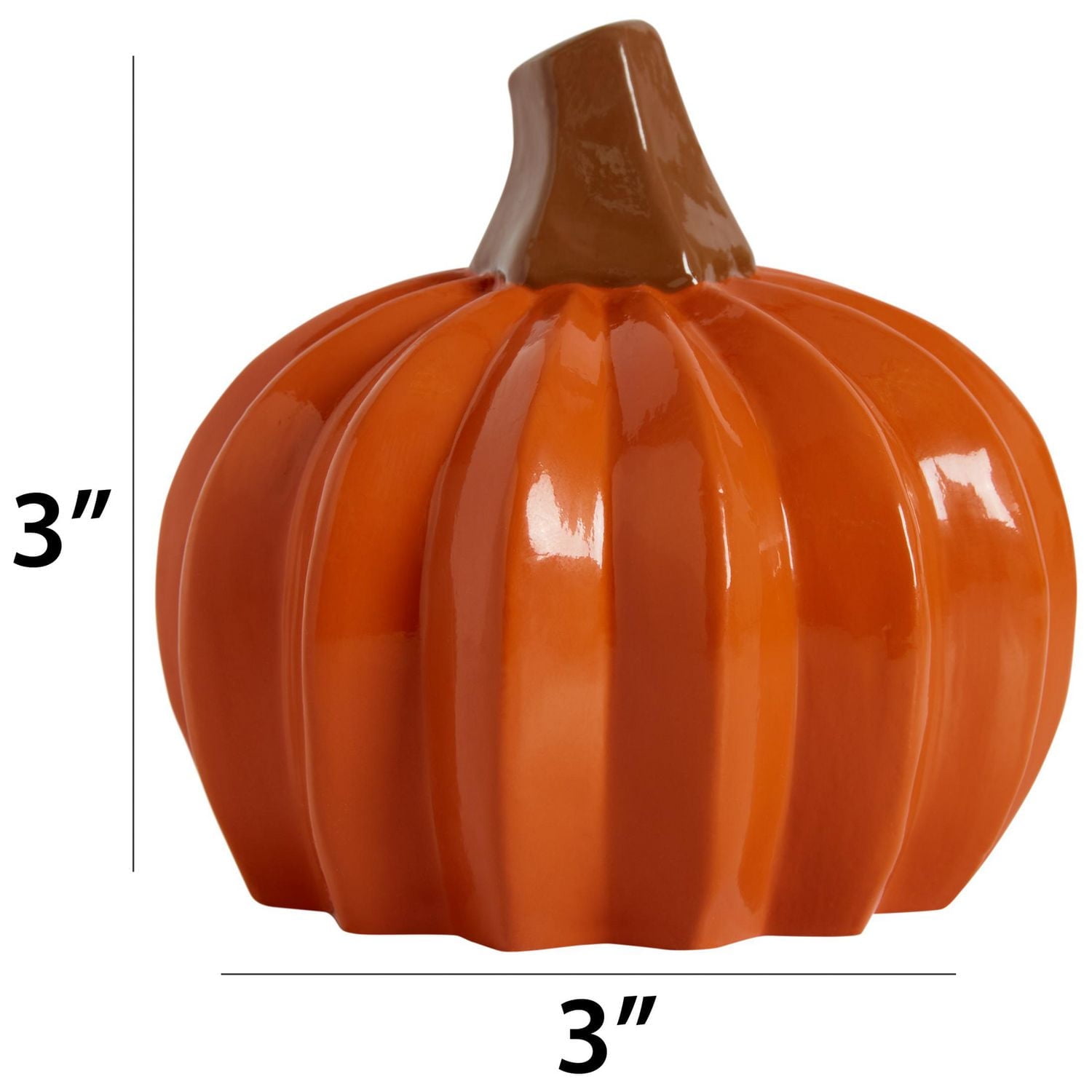 Way To Celebrate Orange Shiny Pumpkin, 3 Inch