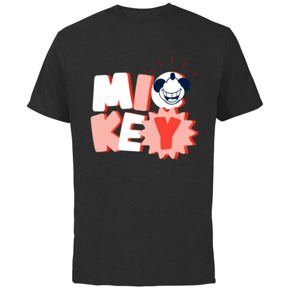 Disney Mickey Mouse All Smiles - Short Sleeve Cotton T-Shirt for Adults - Customized-Red