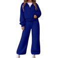 thumbnail image 5 of Mercatoo Boys Girls Zip up Hoodies Set 2 Piece Fleece Warm Baggy Sweatpants Sweatsuits Teen Plain Fall Hooded Jackets 𝐓racksuits, 5 of 7