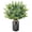 Black Vase, variant on Artificial Eucalyptus Stems in Glass Vase 14" 6Pcs Faux Eucalyptus Branches Home Table Decor Fake Greenery Plants Stems for Farmhouse Wedding Centerpiece Bathroom Decorations 【6PcsFaux Eucalyptus】