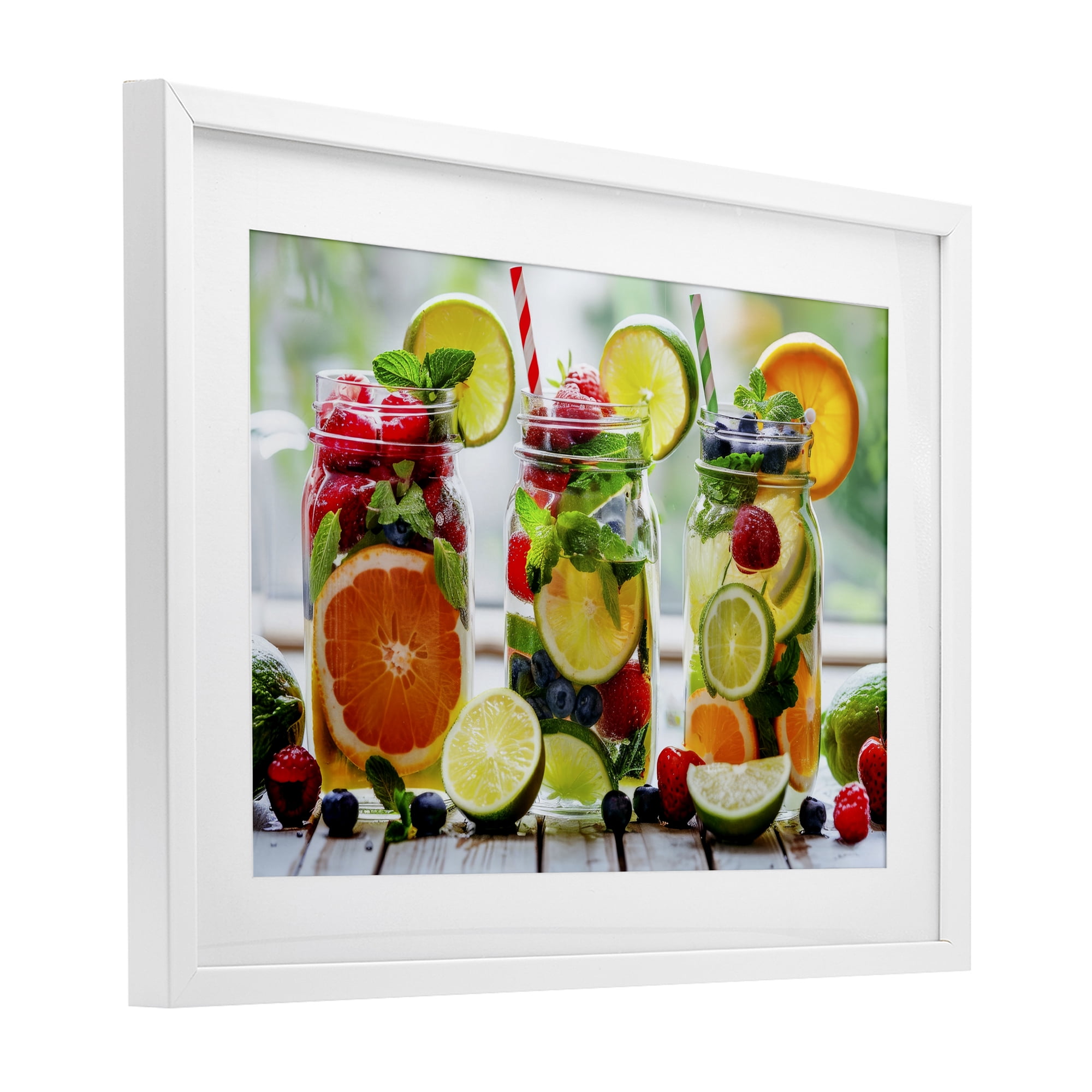 Stupell Industries Vibrant Citrus & Berry Infusion White Framed Print Under Glass, design by Lazar Studio