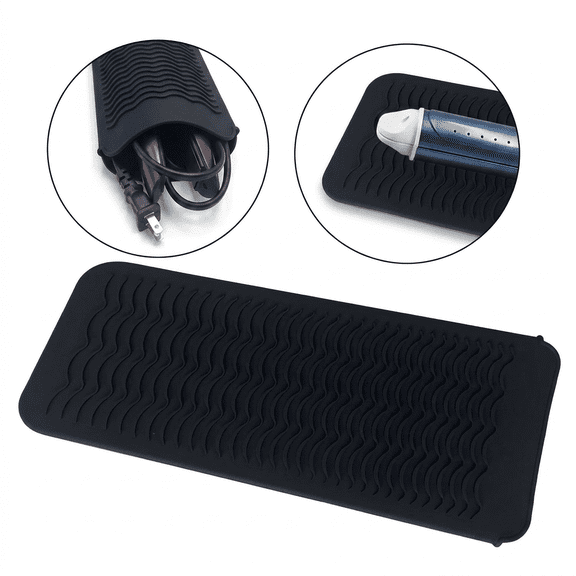 ROSEXIXI Heat Resistant Silicone Mat, Portable Hair Styling Tools Travel Pouch, Curling Iron Holder Thermal Bag for Hot Curlers, Straightener and Hot Rollers