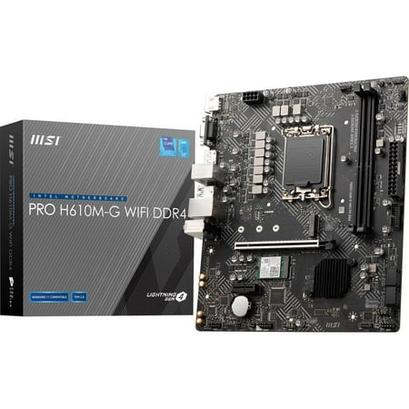 MSI PRO PRO H610M-G WIFI DDR4 LGA 1700 Intel H610 SATA 6Gb/s Micro ATX Motherboard