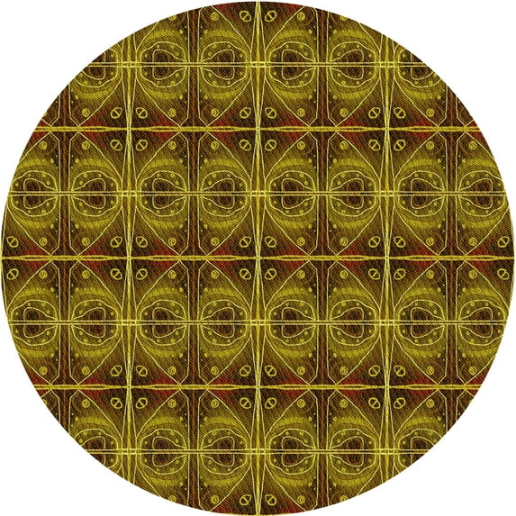Ahgly Company Machine Washable Indoor Round Transitional Night Red Area Rugs, 5' Round