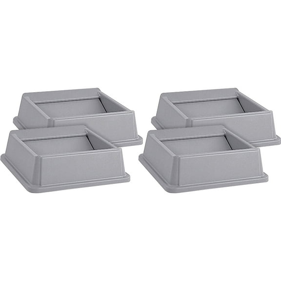 Rubbermaid Commercial Untouchable Square Swing Top - Square - 4 / Carton - Gray