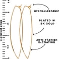 thumbnail image 4 of Humble Chic Geometric Marquise Threader Hoops - Hypoallergenic 18K Gold Plated, 2.3", 4 of 8