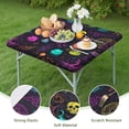 thumbnail image 4 of Neon Halloween Pattern Square Fitted Tablecloth with Elastic Edge,Square Table Cover,Washable Elastic Table Cover for Home Kitchen Party Decor 36"x36", 4 of 6