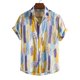 thumbnail image 1 of Camisas hawaianas con botones para hombre, blusas de playa de manga corta con estampado de instrumentos musicales, informales, 2022, 1 of 4