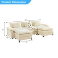 thumbnail image 2 of Puremind 118" Oversized Modular Sectional Sofa, Chenille U Shaped Cloud Couch, 30" Deep Seat Couch with Movable Ottomans for Living Room/Apartment, Beige, 2 of 6