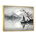 thumbnail image 2 of Designart "Sailboat Sumi Asian Painting IV" Asian Art Floater Framed Wall Decor, 2 of 7