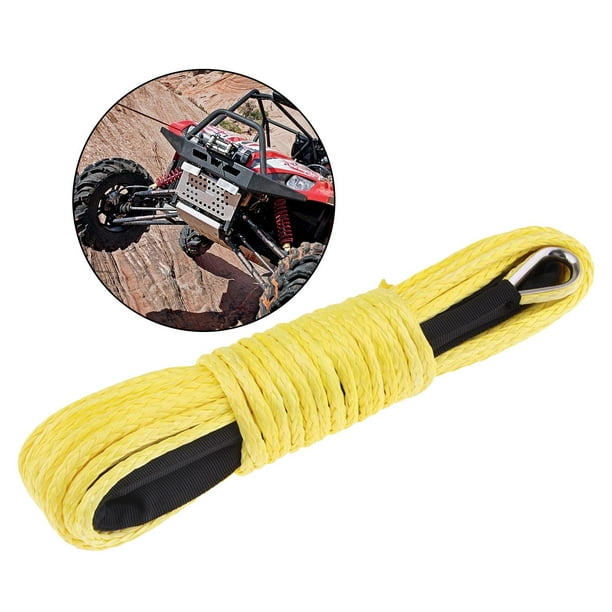 1/4 Inch Feet Synthetic Fiber Winch Cable Rope for Boat ATV , Convenient  Yellow 