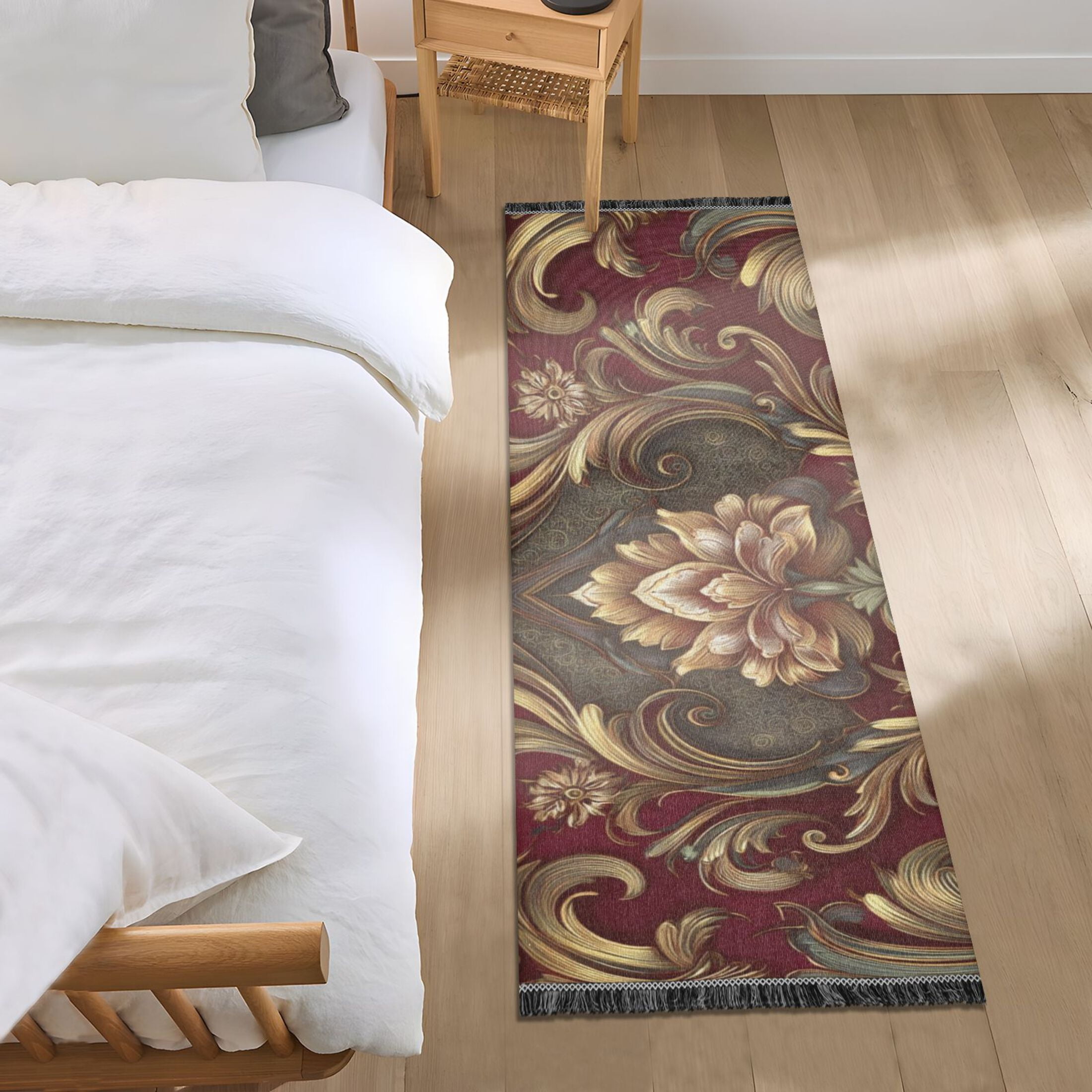 Bedroom Hallway Indoor Outdoor Mat With Rubber Backing Runner Rug Long Luxurious Of Baroque