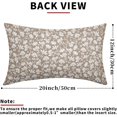 thumbnail image 3 of Tan Khaki Beige Daisy Floral Lumbar Pillow Covers 12X20 Inch Vintage Flowers Pillow Cases Set of 2 Block Print Cotton Linen Throw Pillows Farmhouse Decor For Sofa Couch Porch Bed Cushion Outdoor, 3 of 6