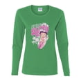 thumbnail image 2 of Wild Bobby, Shore Surfer Betty Boop Betty Boop Womens Long Sleeve T-Shirt, Kelly, Large, 2 of 5