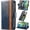 Blue, variant on for Samsung Galaxy A53 (5G) Leather Phone Case Thin Wallet Folio Flip Cover Business Contrast Stripe Style, [RFID Blocking] Multi Card Holder Cash Slot, Magnetic Clasp, Kickstand