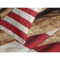 thumbnail image 4 of Ambesonne American Flag Quilted Bedspread Set 3 Pcs, Grunge Baseball, King Size, Brown Red Blue, 4 of 5
