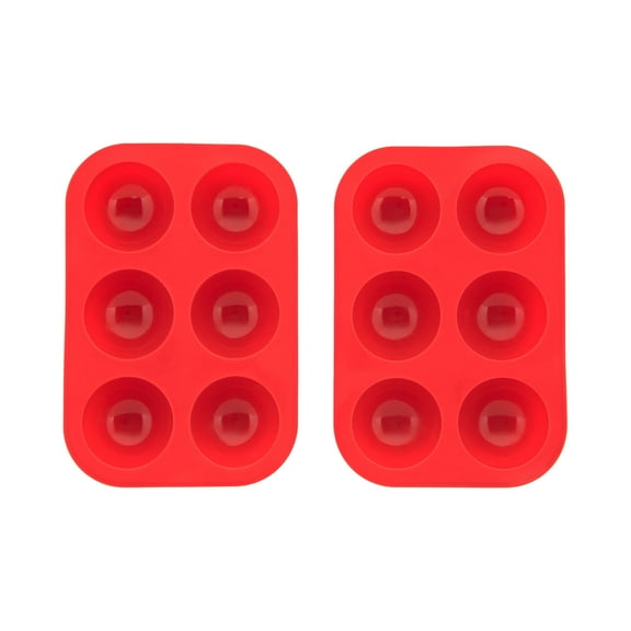 Chicago Metallic Set of 2 Silicone Hot Coco Bomb Molds Red