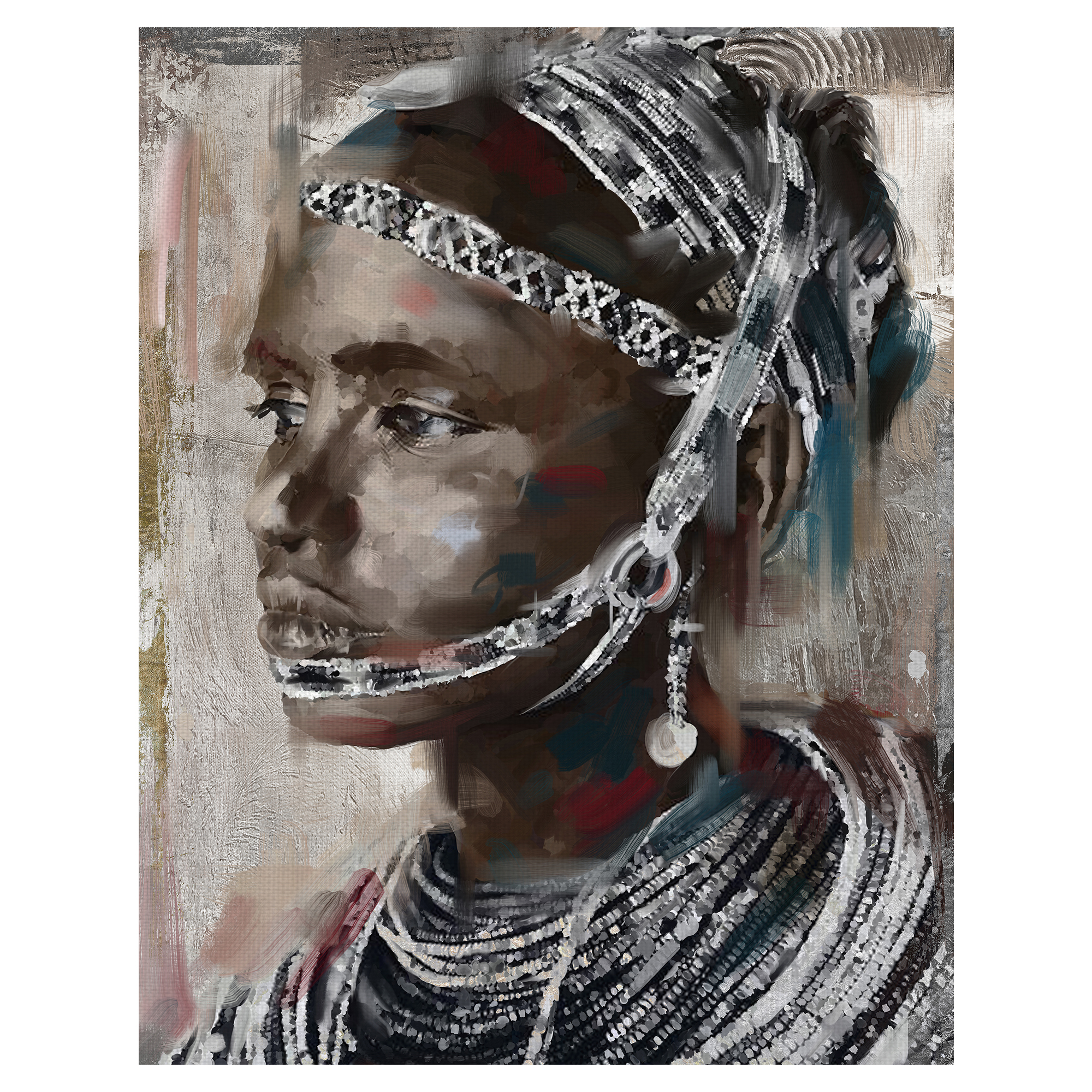 Fine Art Canvas Heritage II African Portrait by Maggie Davis Canvas Art Print