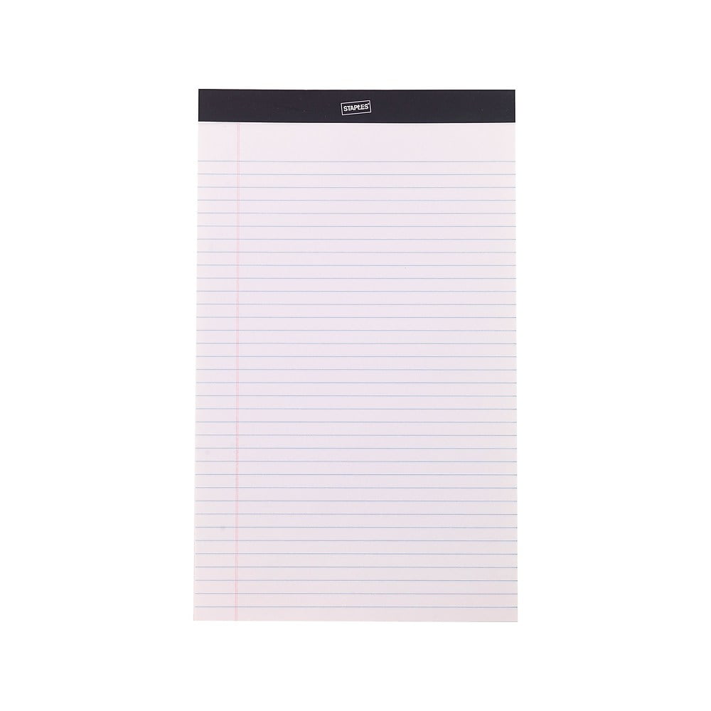 Staples Notepads 8.5" x 14" Wide White 50 Sh/Pad 12 Pads/PK (51297/