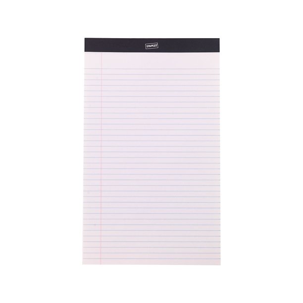 Staples Notepads 8.5" x 14" Wide White 50 Sh/Pad 12 Pads/PK (51297/