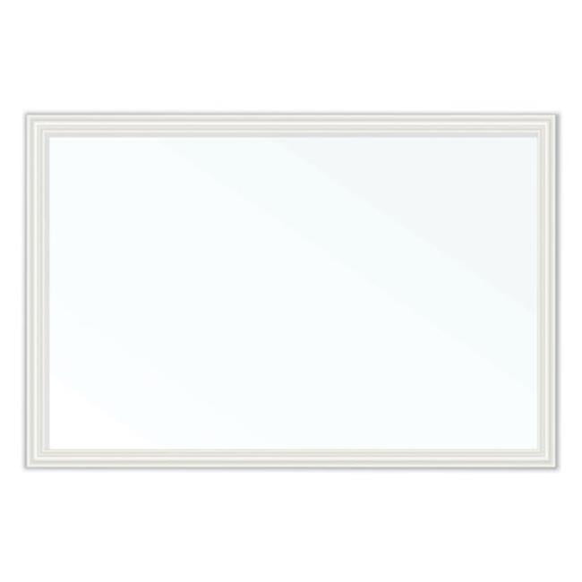 White Magnetic Freestanding Dry Erase Board with Wood-Style Frame