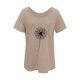 thumbnail image 3 of Gibobby Camiseta de Manga Corta con Cuello en V Camiseta holgada informal manga corta con estampado cuello en V a la moda para mujer(Caqui,G), 3 of 4