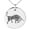 Silver, variant on Stainless Steel Celtic Bull Rune Engraved Small Medallion Circle Charm Pendant Necklace