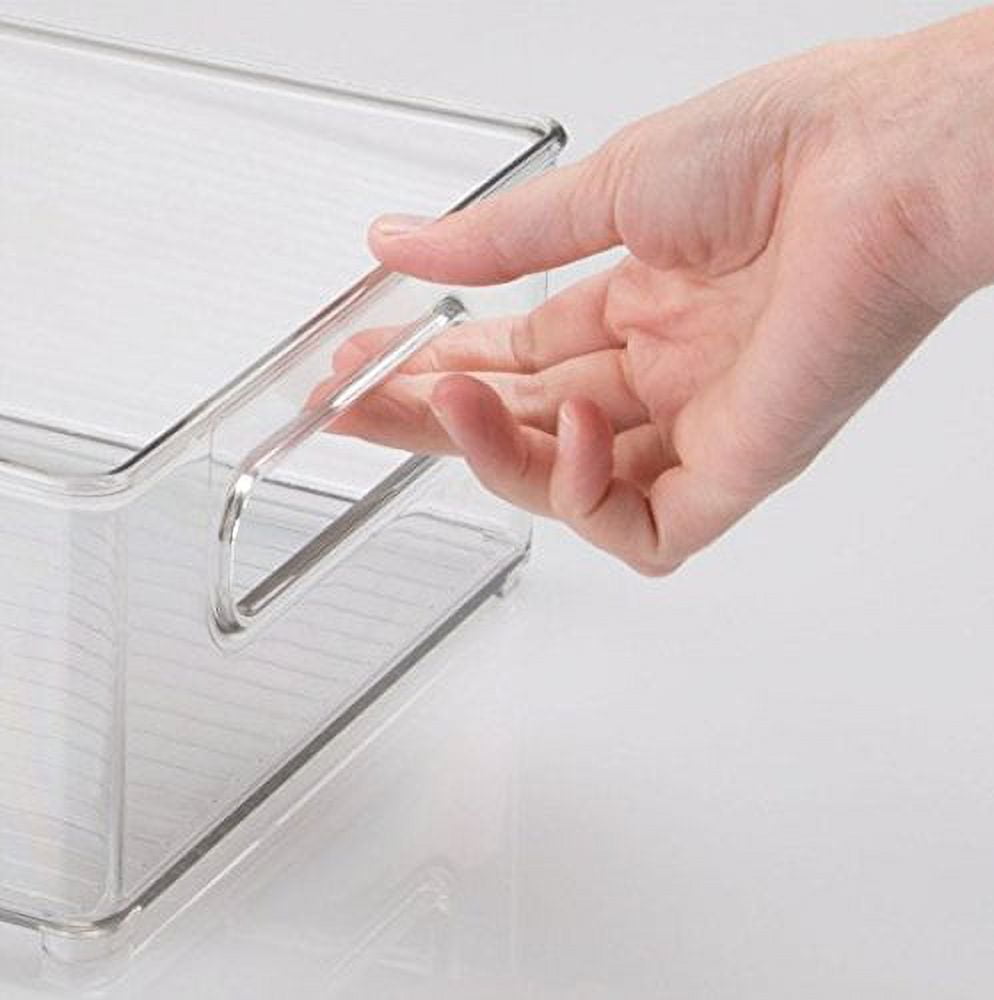 SAVERSTATE Clear Plastic Pantry Organizer Bins, with Handle for