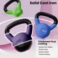 thumbnail image 4 of Mikolo Cast Iron Kettlebell Vinyl Coated Strength Training Kettlebells for Exercises, Fitness, Full Body Workout Equipment,Wide Grip Handle & Flat Bottom Ergonomic kettlebell sets for Home Gym 5LB, 4 of 8