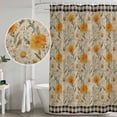 thumbnail image 5 of Spring Daisy Shower Curtain, Waterproof Shower Curtains for Bathroom, Country Vintage Yellow White Floral Leaf Plaid Washable Fabric Bathtub Curtain Set Bath Decor with 12 Hooks 48"x72", 5 of 8