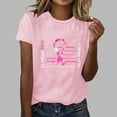 thumbnail image 4 of Ounisa Breast Cancer Women Tops Cancer Awareness Crewneck Short Sleeve Casual Fashion Sweatshirt Ribbon Cancer Care Gifts Loose Fit Clothes, 4 of 5