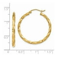 thumbnail image 4 of FB Jewels 14K Yellow Gold Polished & Satin Twisted Hoop Earrings, 4 of 4