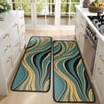 thumbnail image 4 of Kitchen Rugs Sets Of 2,Teal Gold Marble Pattern Anti Fatigue Kitchen Mat Rugs Non Slip Washable,Decorative Kitchen Floor Mats for Kitchen,Sink,Laundry,17"x47"+17"x47", 4 of 5