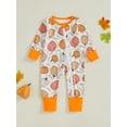 thumbnail image 2 of Halloween Baby Girls Boys Outfits Pumpkin Ghost Long Sleeve Romper One Piece Zipper Jumpsuit Holiday Western Clothes, 2 of 8