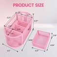 thumbnail image 4 of PHANCIR Mesh Desk Organizer, Pink Pen Holder with 8 Compartments & 1 Drawer Stationery Supplies Organizers  for Office, Home, 4 of 8